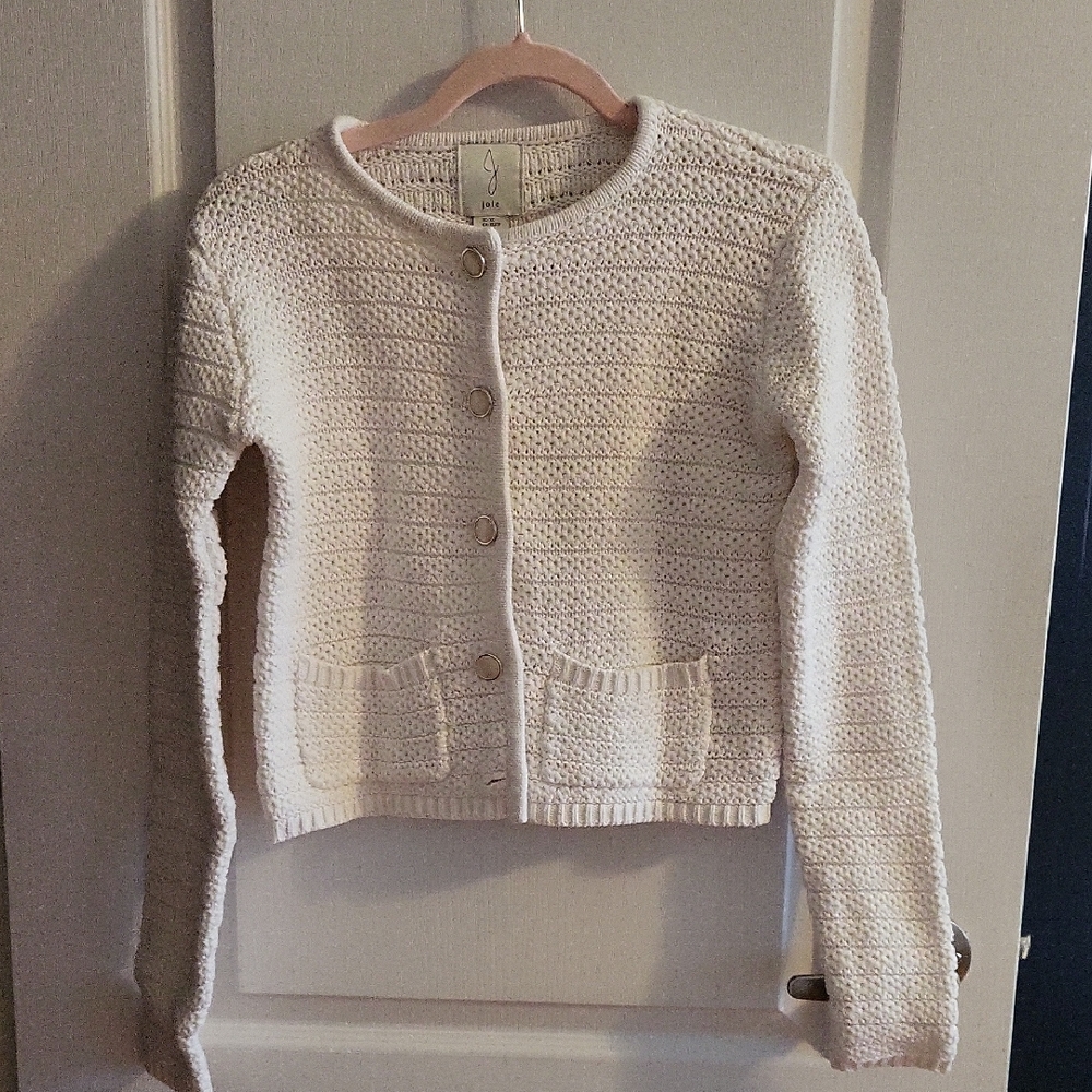 Joie White Cotton Blend Cardigan